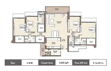 4 BHK 2405 SqFt
